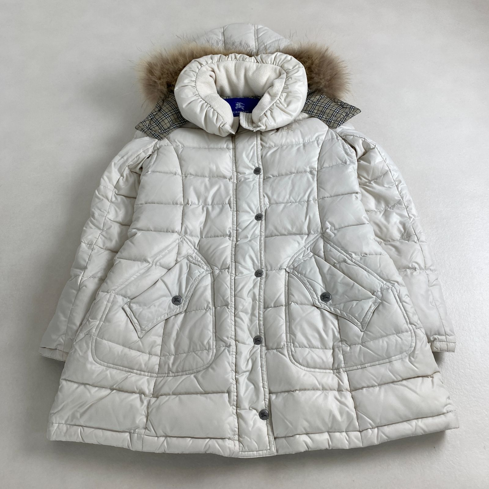 未使用 BURBERRY BLUE LABEL ダウンベストノバチェック ファー 新品タグ付き【BURBERRY バーバリーブルーレーベル・ファーベスト