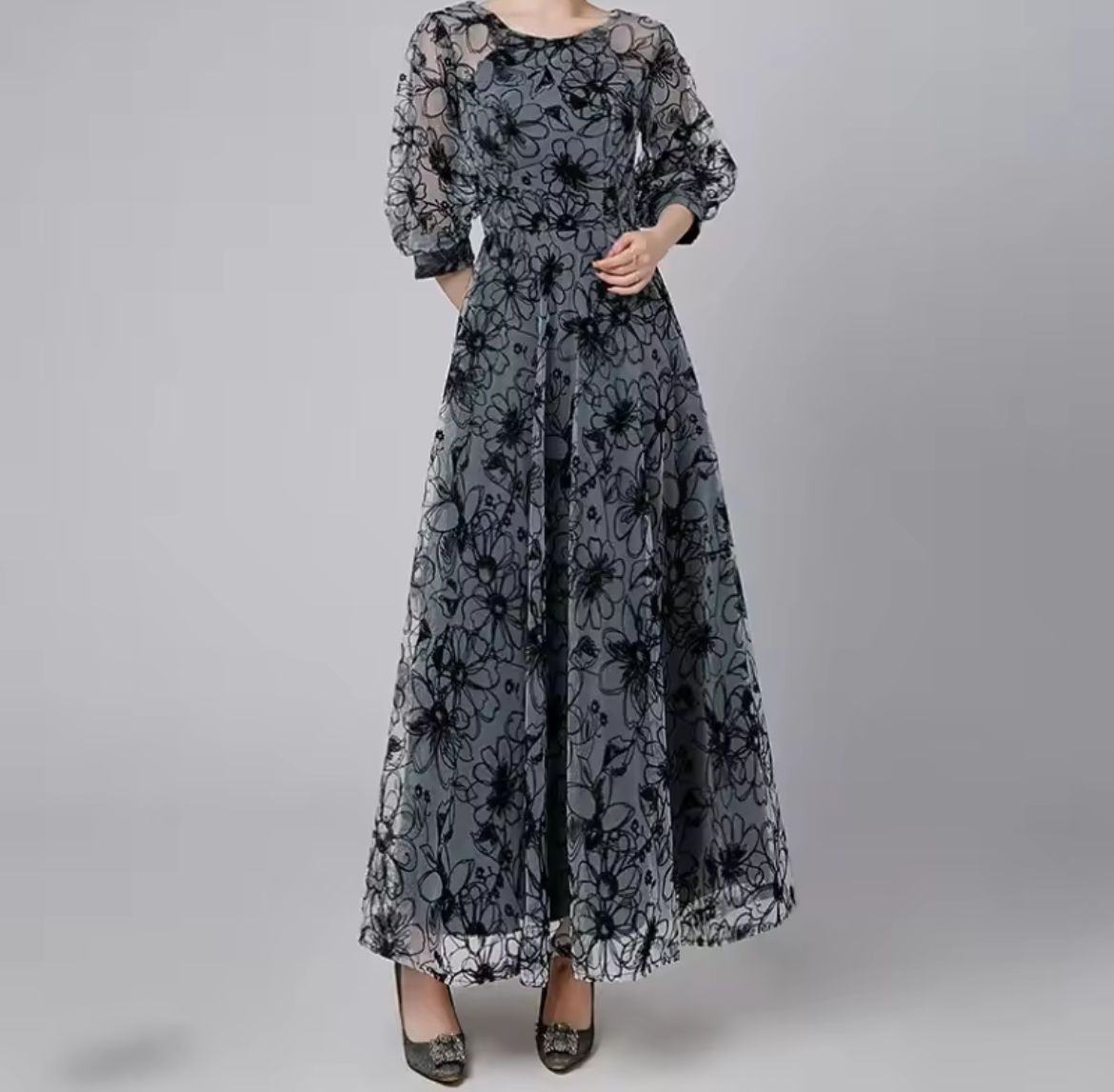 ドレス 花柄 パーティー 結婚式 二次会 顔合わせ 記念日