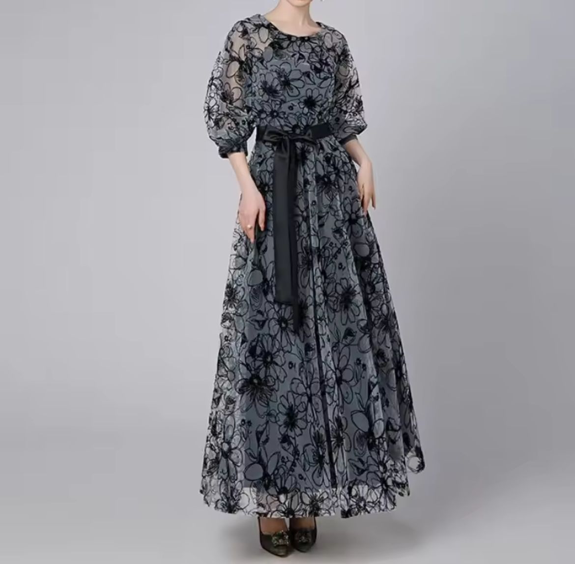 ドレス 花柄 パーティー 結婚式 二次会 顔合わせ 記念日