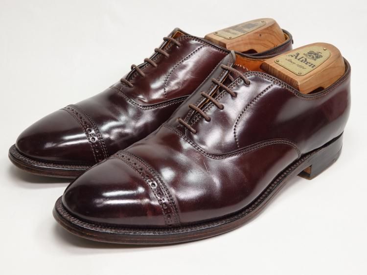 745 / 1031 美品 オールデン パンチドキャップトゥ バーガンディー