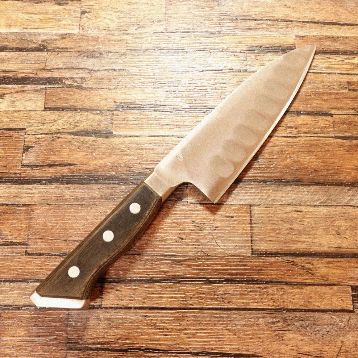 グレステン 洋出刃包丁 研ぎ済 万能 三徳包丁 ディンプル 片刃気味 Glestain 160mm