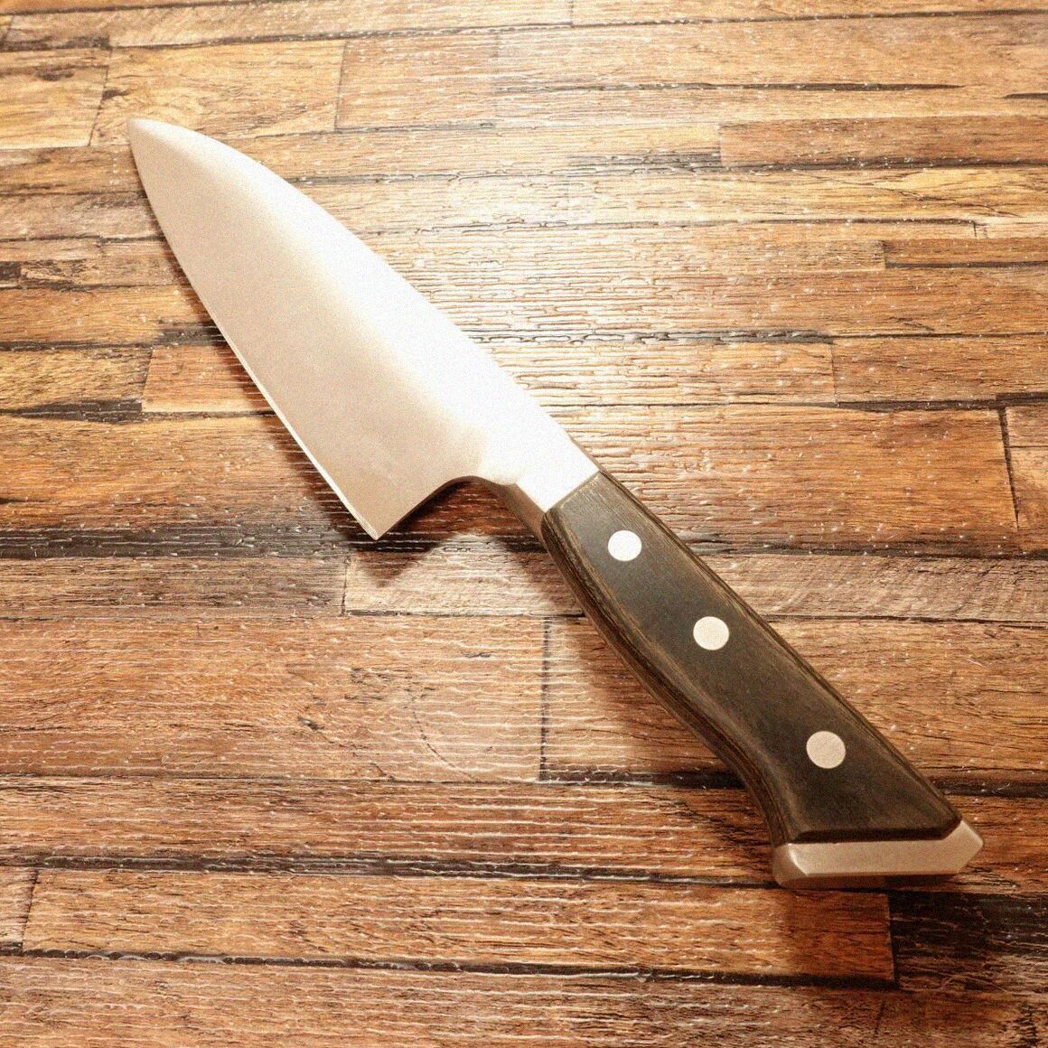 グレステン 洋出刃包丁 研ぎ済 万能 三徳包丁 ディンプル 片刃気味 Glestain 160mm