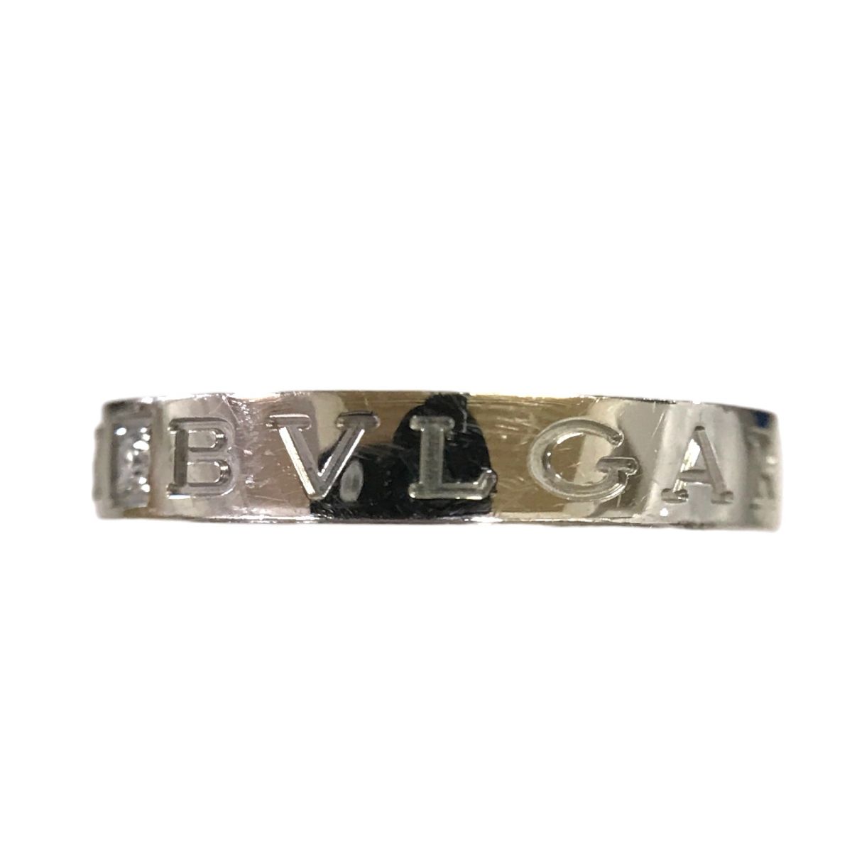 ブルガリ BVLGARI ダブルロゴ 1 P ダイヤモンド リング 750 WG 8.5 g ホワイトゴールド 指輪 一般