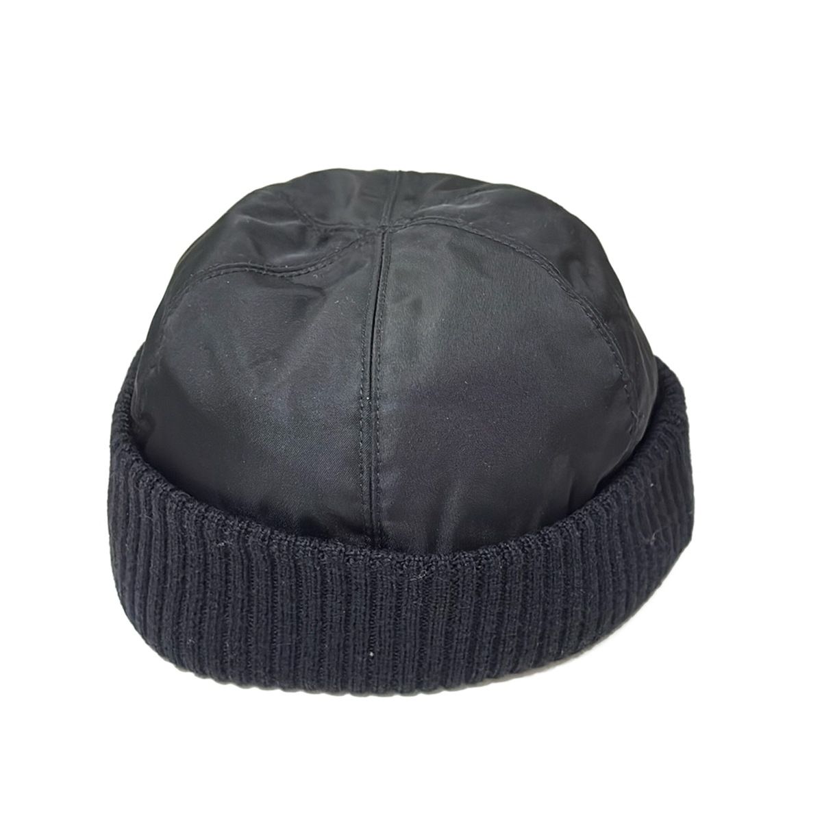 PRADA プラダ ニット帽 L - 黒 コンビ素材 ウール