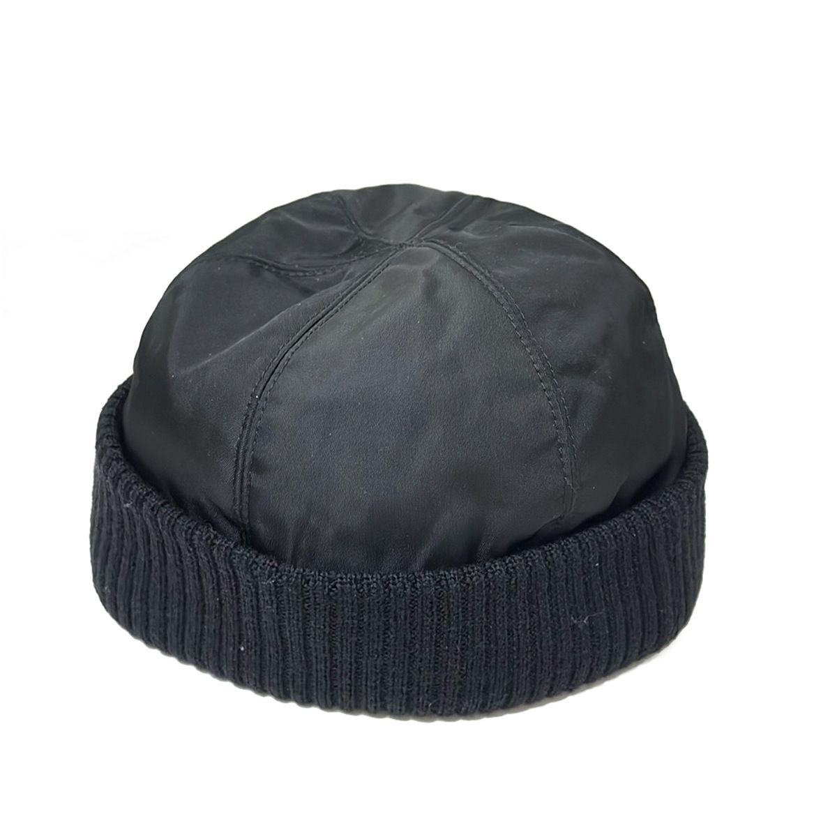 PRADA プラダ ニット帽 L - 黒 コンビ素材 ウール