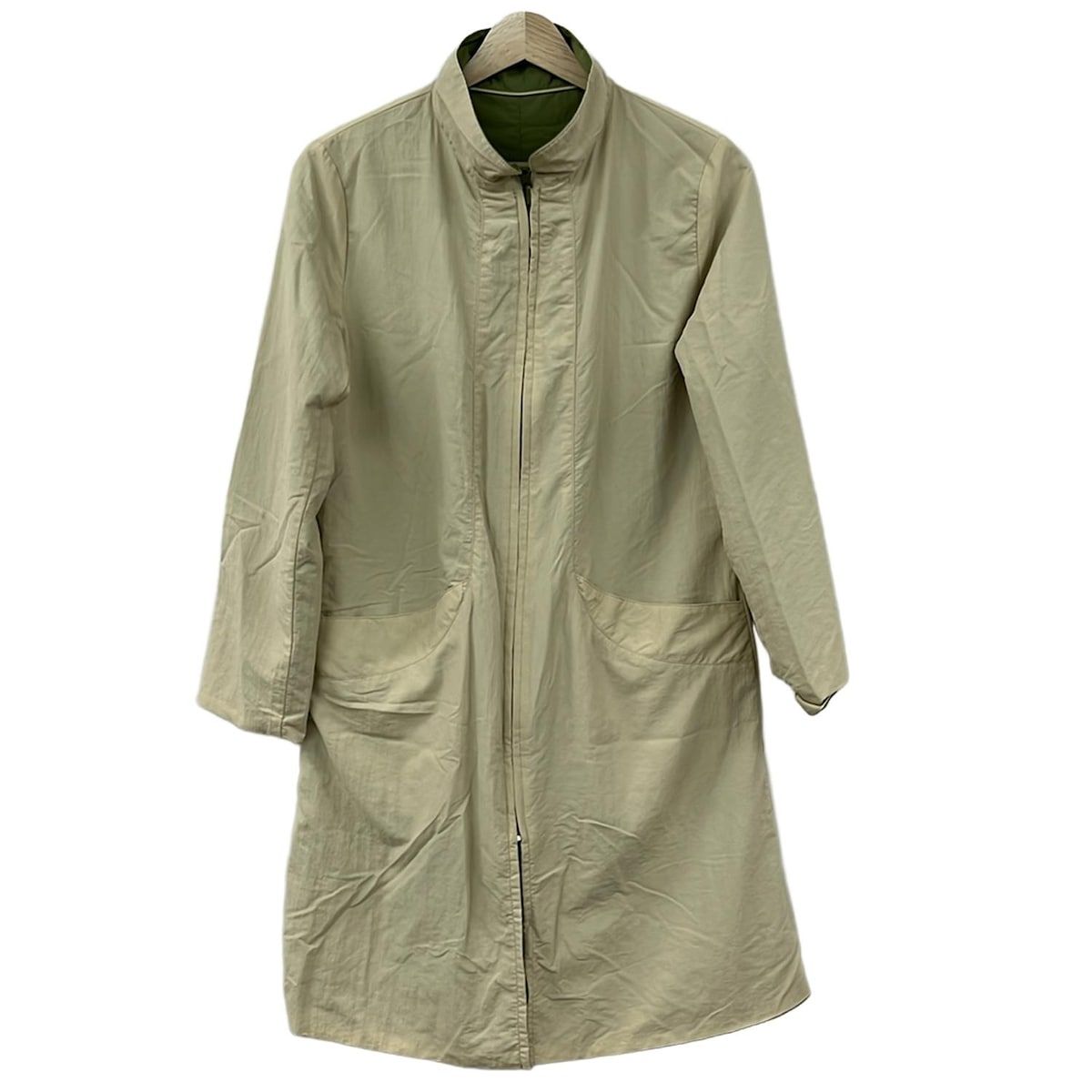 Sybilla シビラ コート サイズM レディース - アイボリー×イエローグリーン 長袖 リバーシブル ジップアップ 春 秋