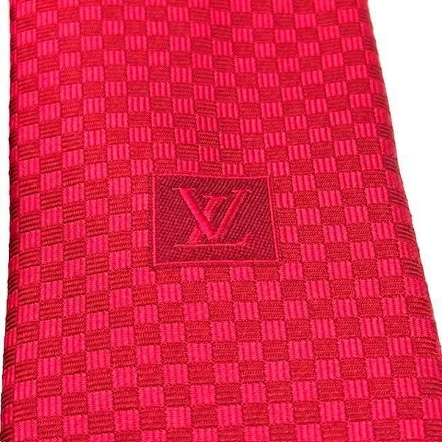 ルイヴィトン マイクロダミエ レッド／赤色 ネクタイ 111712 - メルカリ