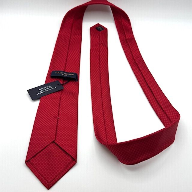 ルイヴィトン マイクロダミエ レッド／赤色 ネクタイ 111712 - メルカリ
