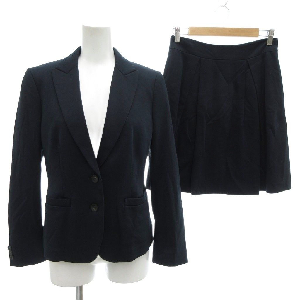 ポールスミス ブラック Paul Smith BLACK セットアップ フォーマル ジャケット 40 スカート 38 背抜き シングル 紺 ネイビー 春夏 AE GY18
