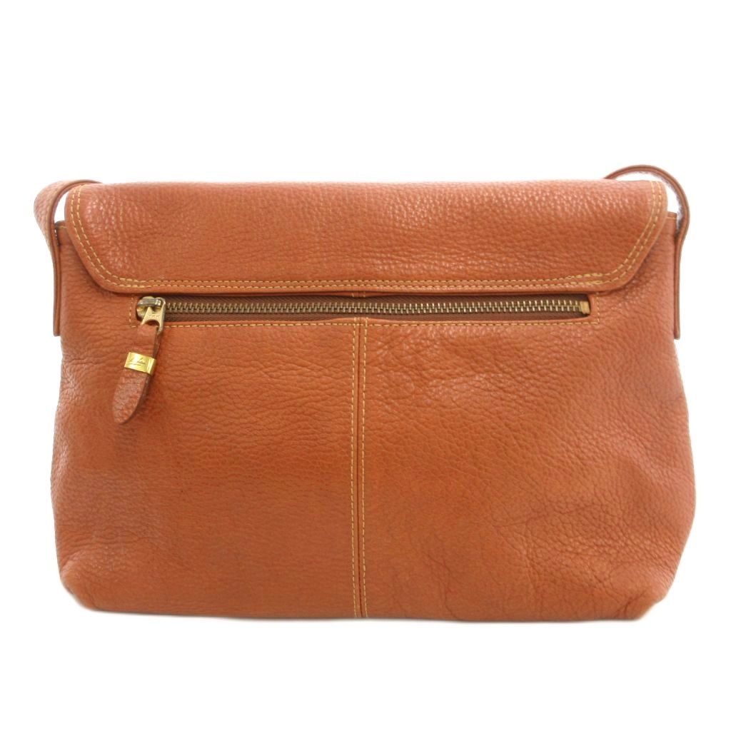 ジバンシィ GIVENCHY LIFE フラップ ショルダーバッグ 斜め掛け レザー シボ革 ロゴ 茶 ブラウン UO GY18