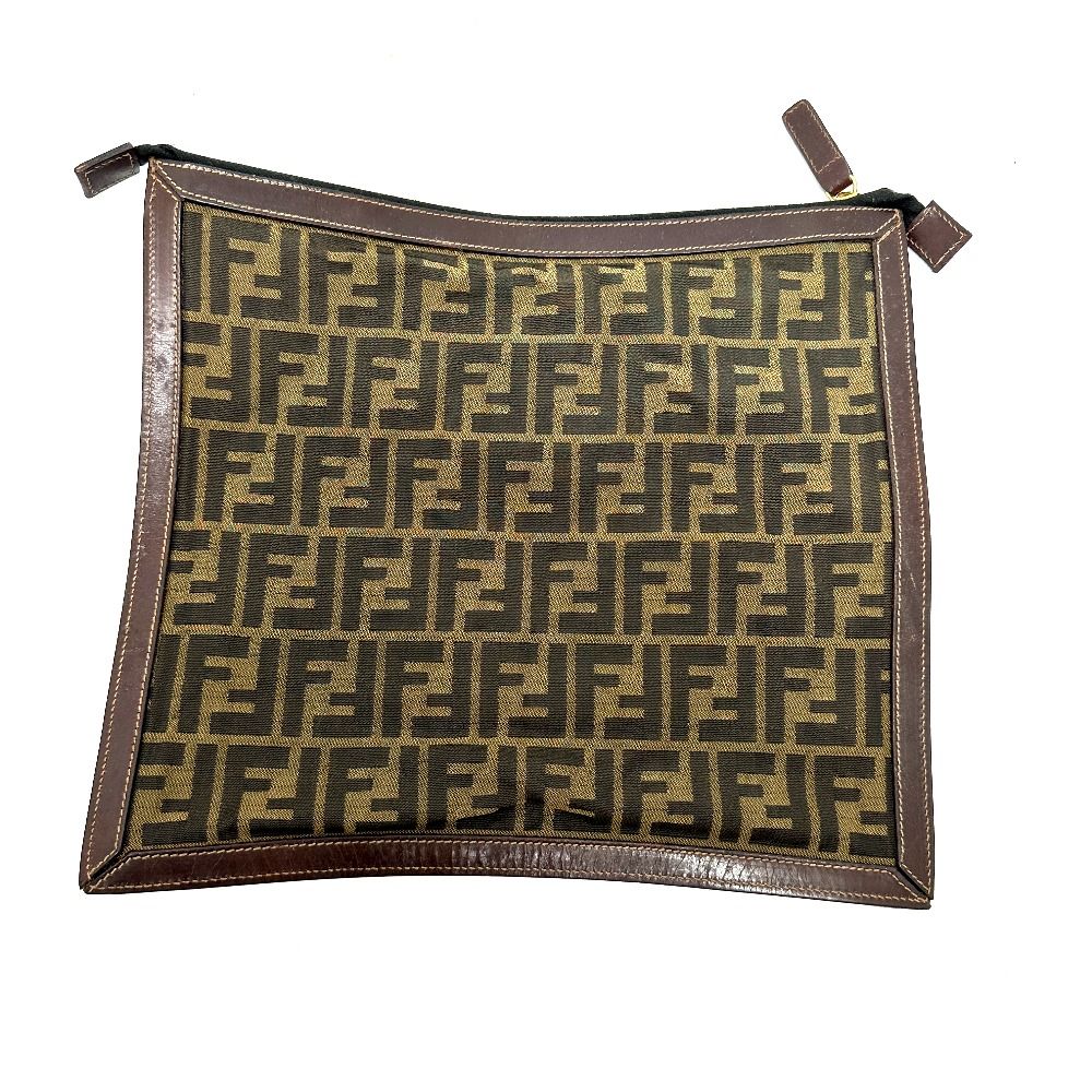 FENDI フェンディ セカンドバッグ ズッカ柄 注文 キャンバス ブラウン