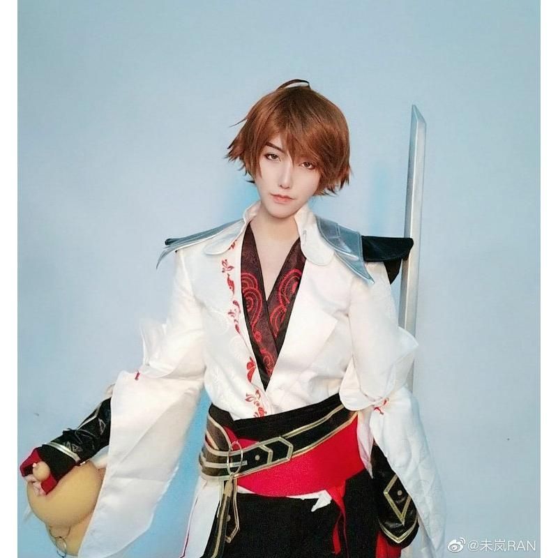初獣猫 王者栄耀 李白 青蓮剣仙 新スキン コスプレ衣装 男性用 フルセット 職人製作 コスプレ小物セット フリルドレス