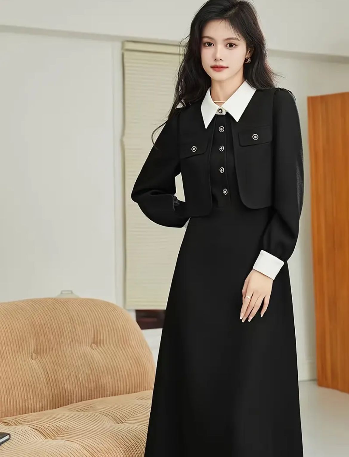 フォーマルスーツ ワンピース ブラック 入学式 入園式 卒業式 卒園式 面談