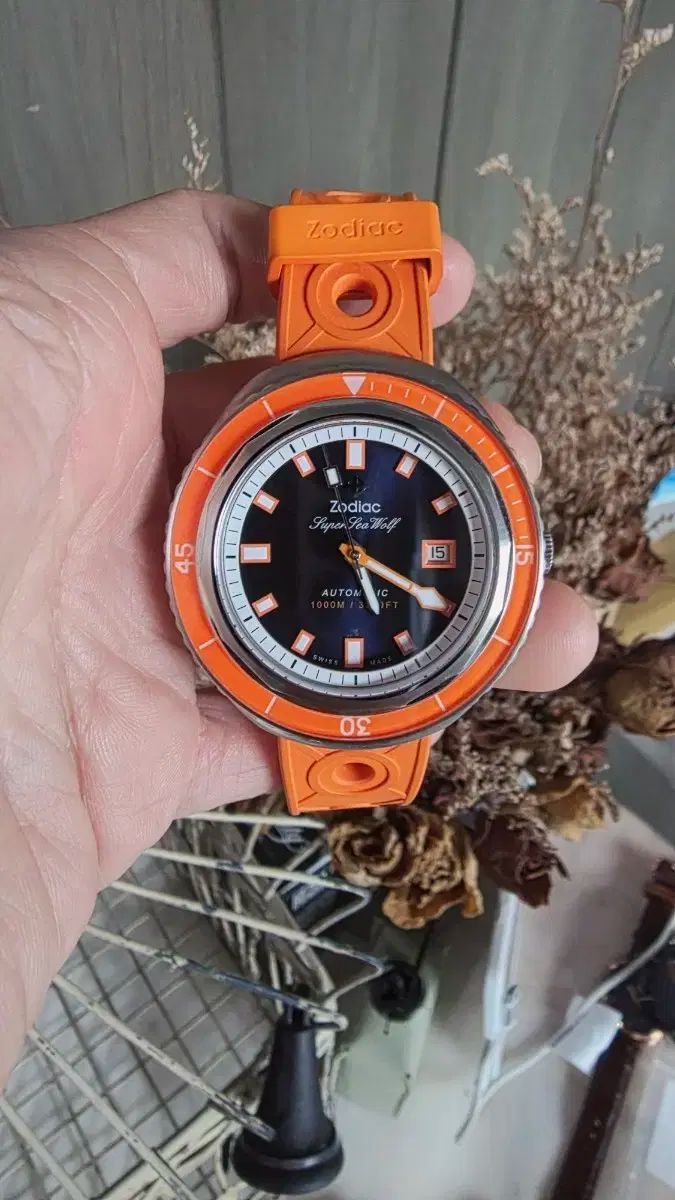 ゾディアック SUPER シーウルフ オレンジ オリジナル ダイバー 時計 メンズ 時計