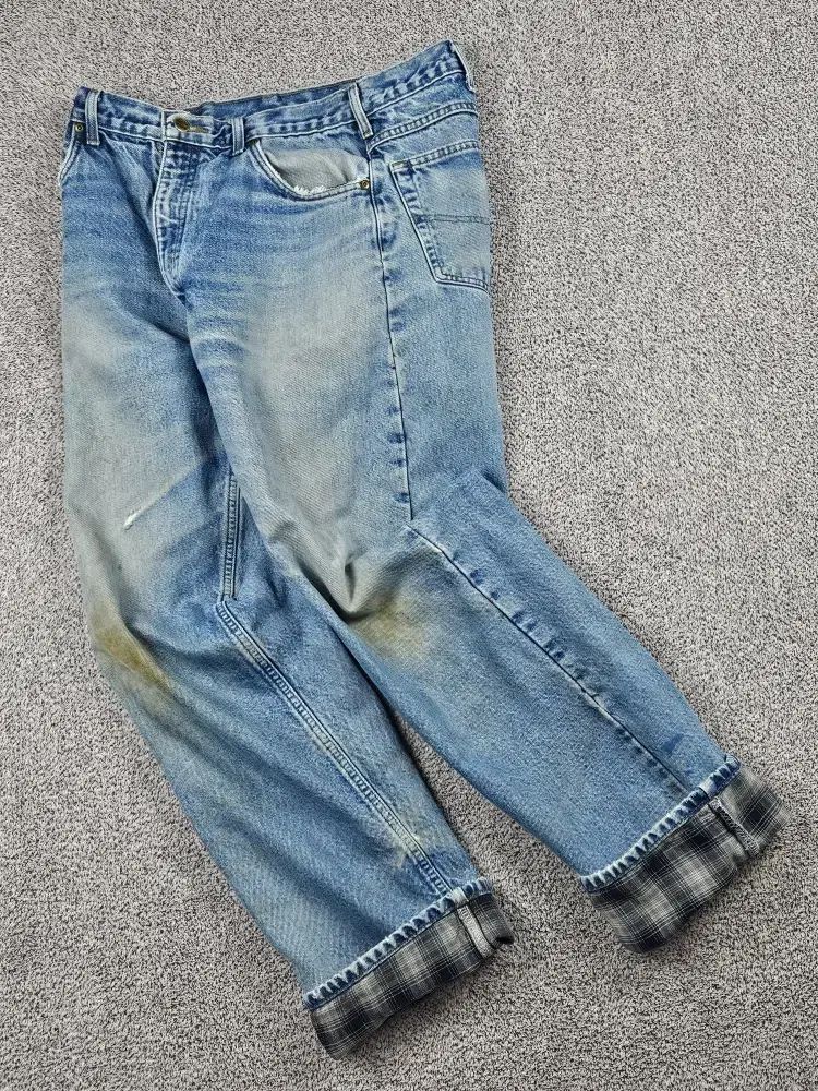 Carhartt カーハート ヘビー フランネル CHECK デニム ウォーク パンツ 35X34 10054