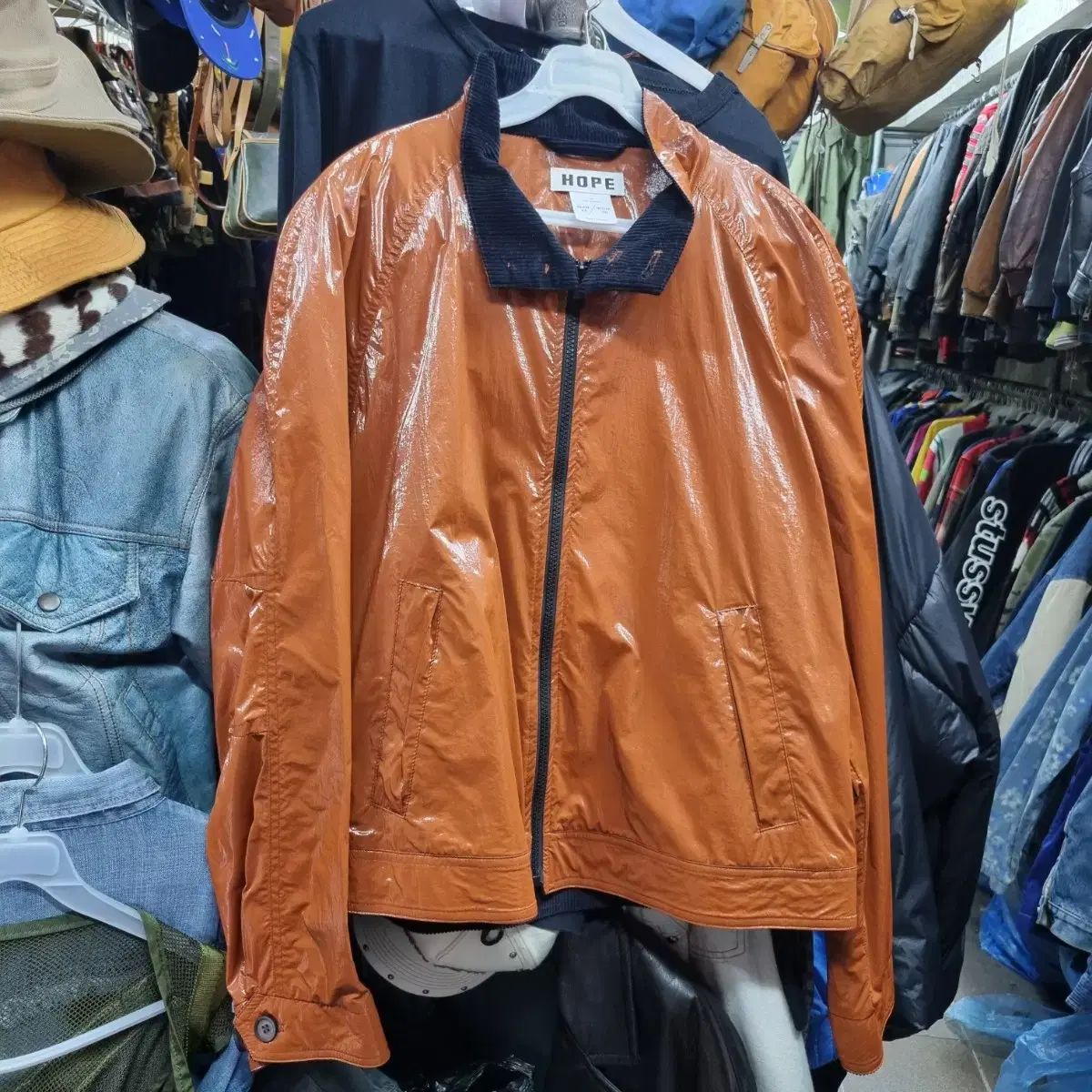 HOPE オレンジ色 ユニセックス ウィンドブレーカー