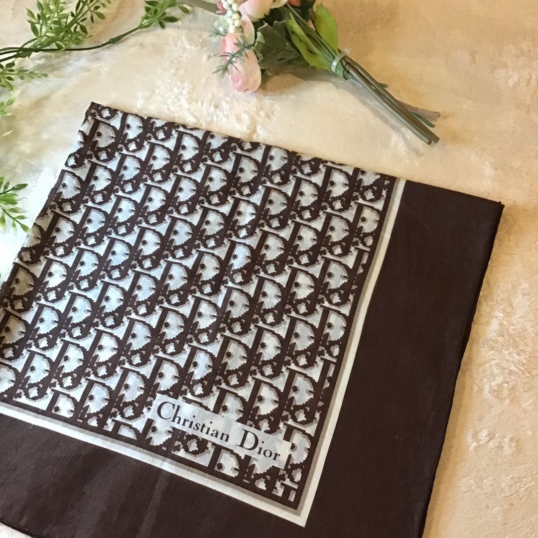  Christian Dior ビンテージ トロッター コットン スカーフ クリスチャンディオール バンダナ スカーフ 小物
