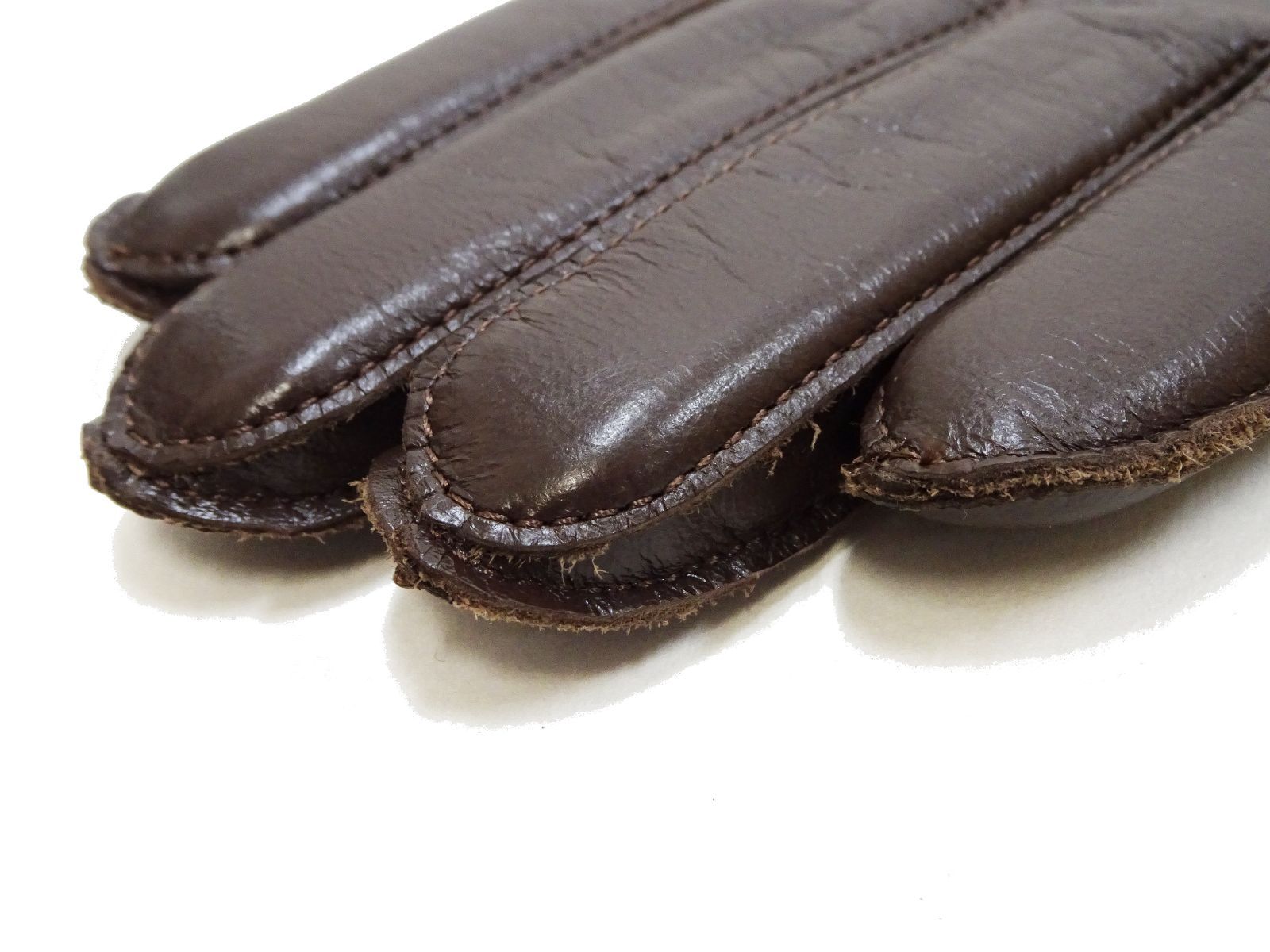 ブラウンレザーxレッドリブ Buzz