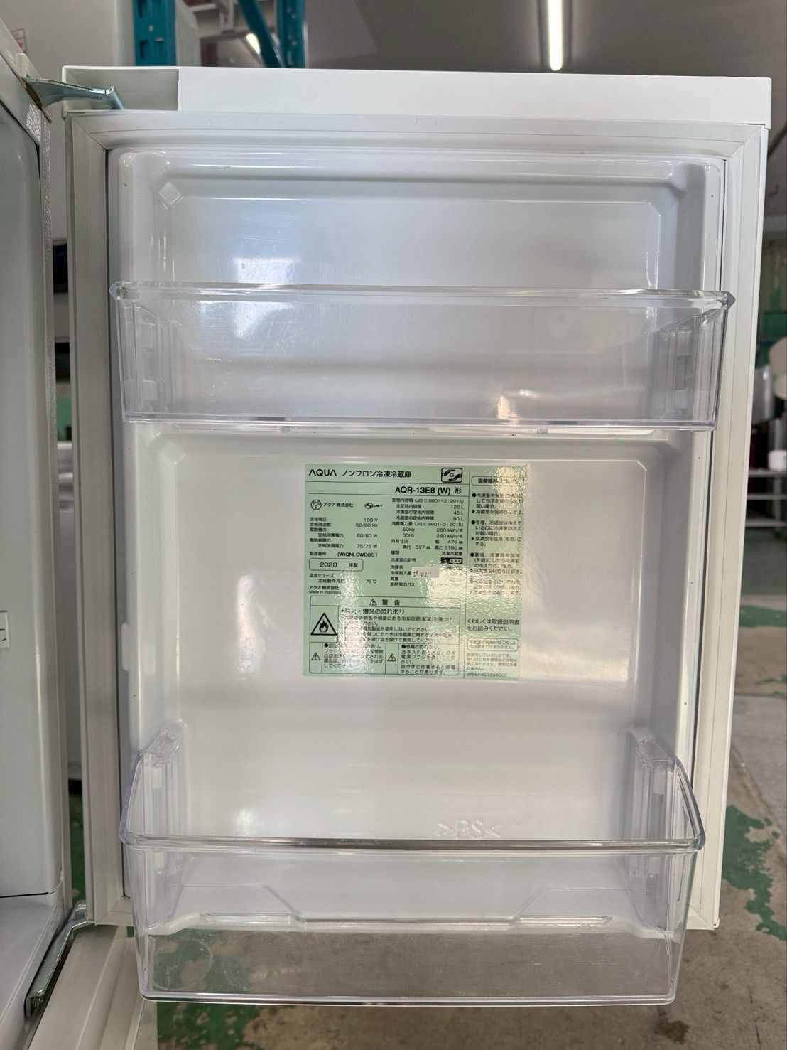 大阪送料無料★3か月保障付き★2020年★AQR13E8(W)★IR-1021 大阪送料無料☆3か月保障付き☆冷蔵庫☆アクア☆2ドア