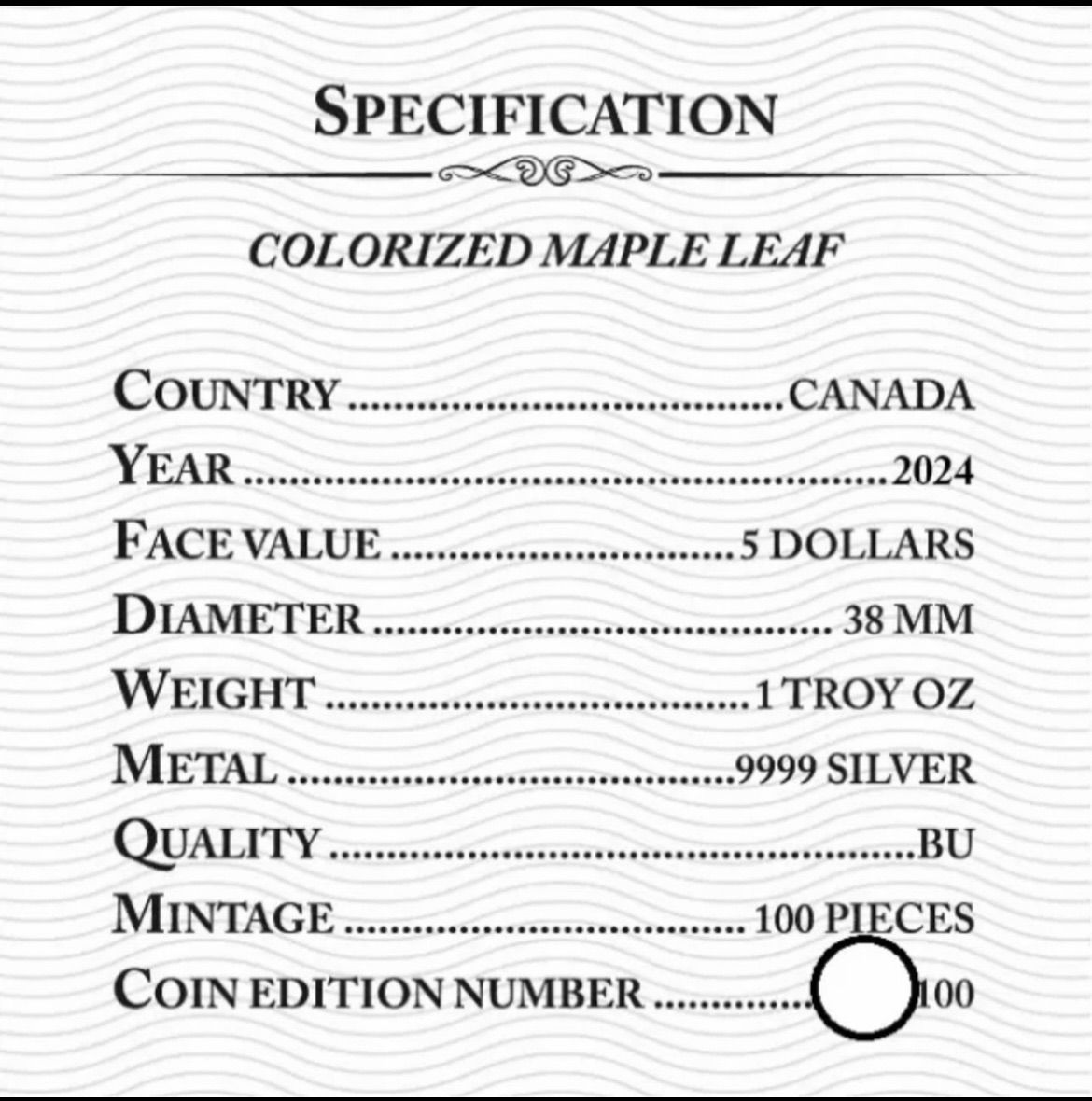 メイプルリーフ 銀貨 カラー クォッカワラビー 1オンス【世界100枚限定