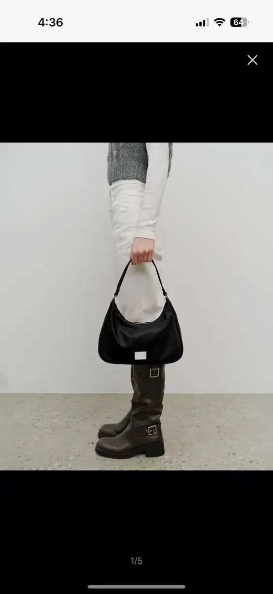 マリテフランソワジルボー Classic ロゴ HOBO BAG ブラック