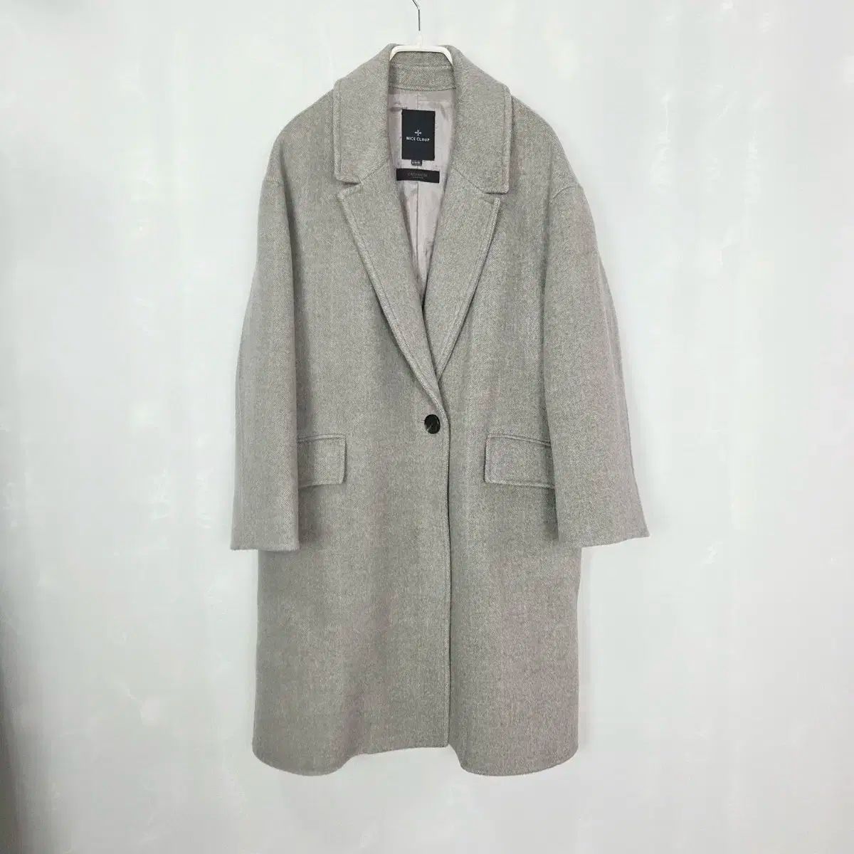 NICE CLAUP ナイスクラップ ウール カシミア ハンドメイド コート レディース 55