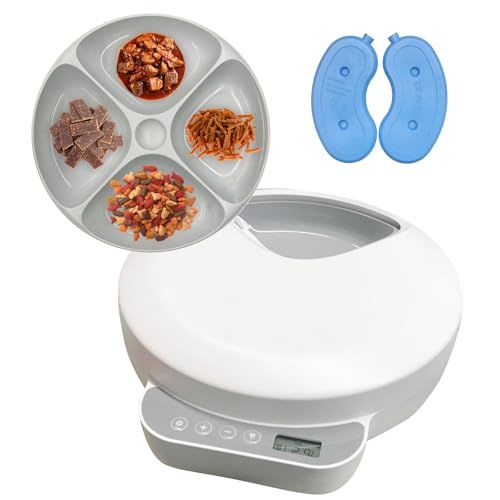 mogumoguくん360° 自動給餌器 ウェットフード対応 猫 犬 給餌器 ペット イヌ ネコ カリカリ ごはん フード エサ タイマー 自動餌やり機 旅行 1日4食 電池 回転 円盤 丸型 給餌機 餌やり機 pet-094