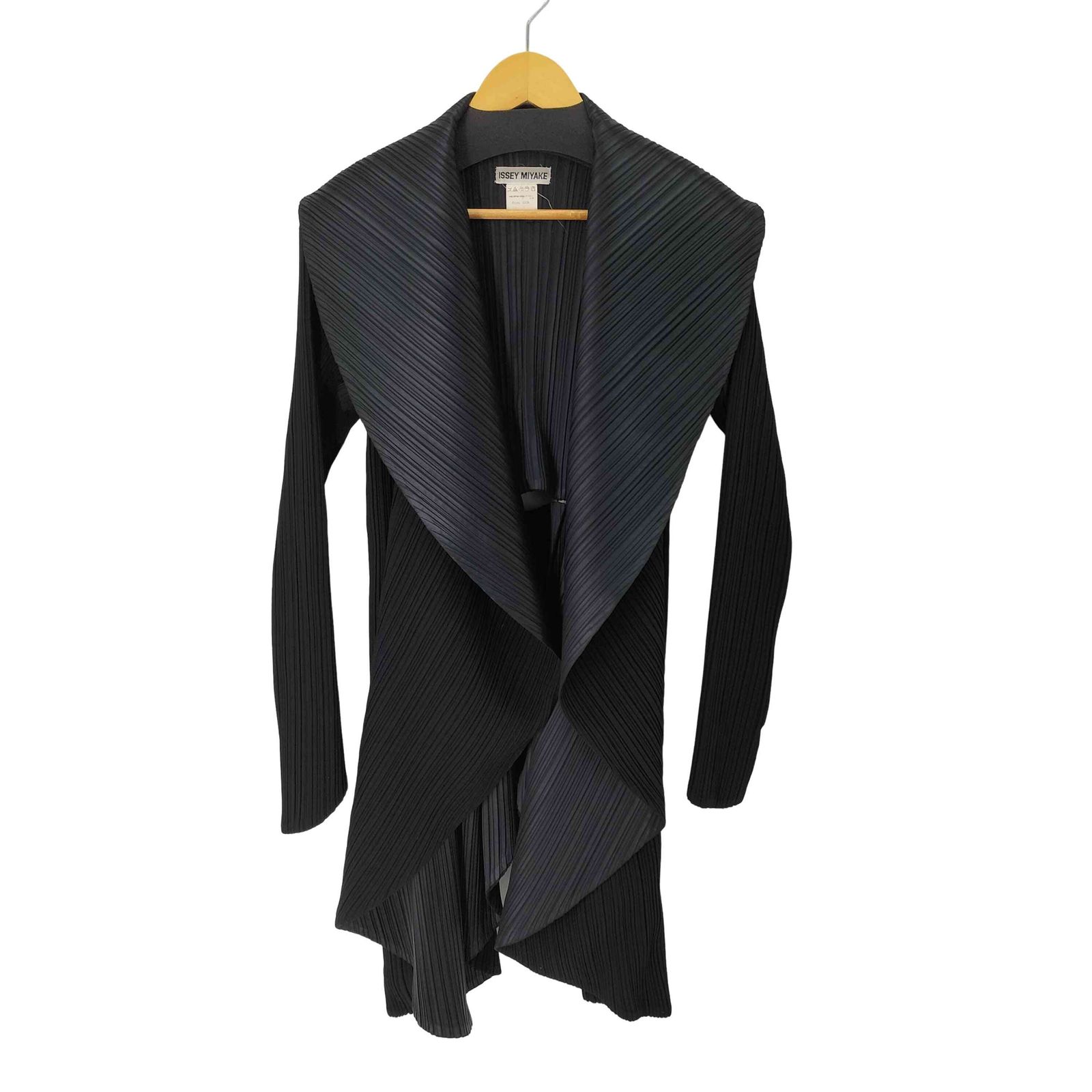 イッセイミヤケ ISSEY MIYAKE 1998AW 銀タグ バックスリット プリーツコート レディース JPN L