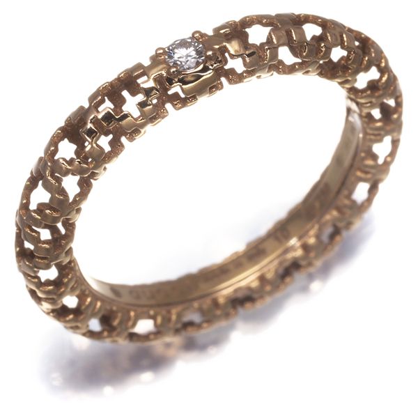 グッチ リング ダイヤ ダイヤモンド ディアマンティッシマ 1 P 10号 K 18 PG 180086