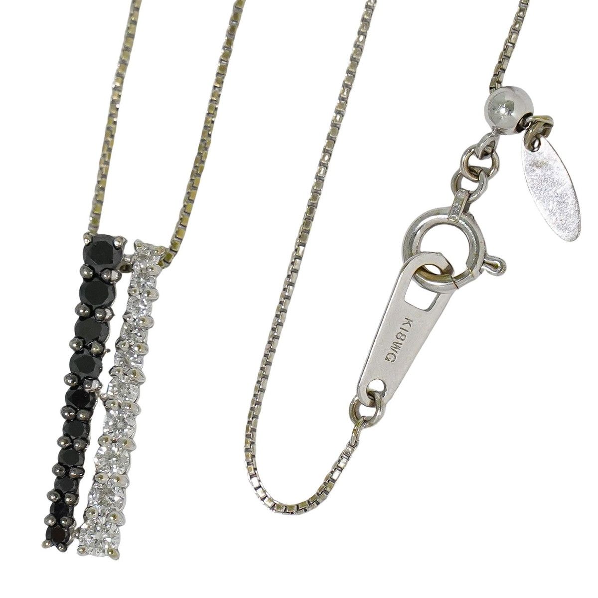 本物 ダイヤモンド ブラックダイヤモンド 0.50ct K18 WG ネックレス ペンダント ホワイトゴールド ジュエリー フォロー割
