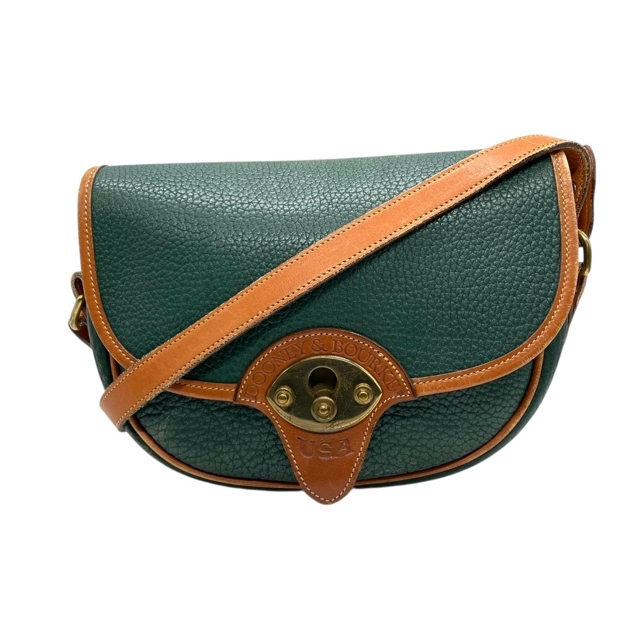 ドゥーニーアンドバーク ショルダーバッグ ポシェット 斜め掛け可 All-Weather Leather オールウェザーレザー ビンテージ クラシック レザー 本革 グリーン ブラウン ターンロック レディース レトロ s85