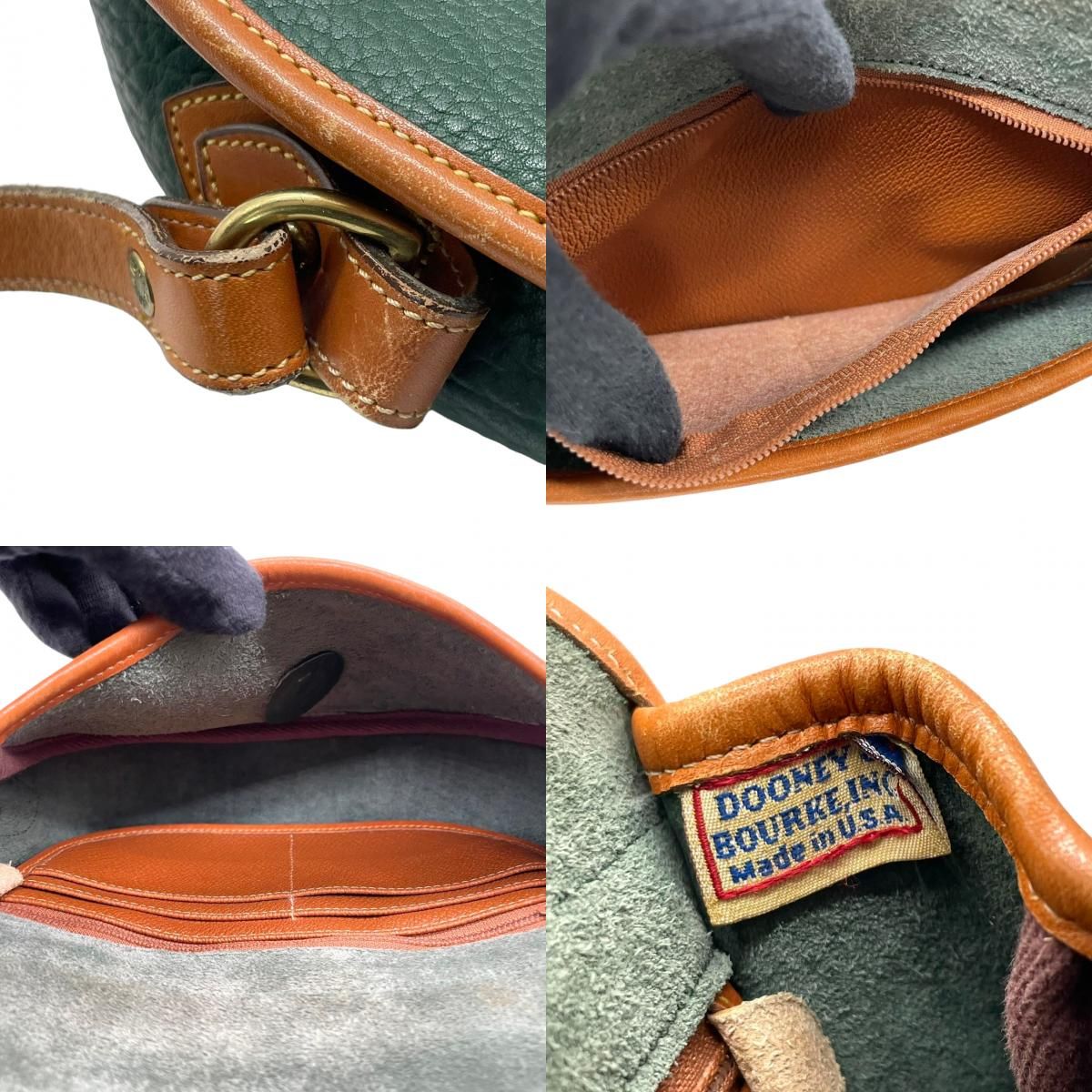  ドゥーニーアンドバーク ショルダーバッグ ポシェット 斜め掛け可 All-Weather Leather オールウェザーレザー ビンテージ クラシック レザー 本革 グリーン ブラウン ターンロック レディース レトロ s 85 ショルダーバッグ ショルダーバッグ