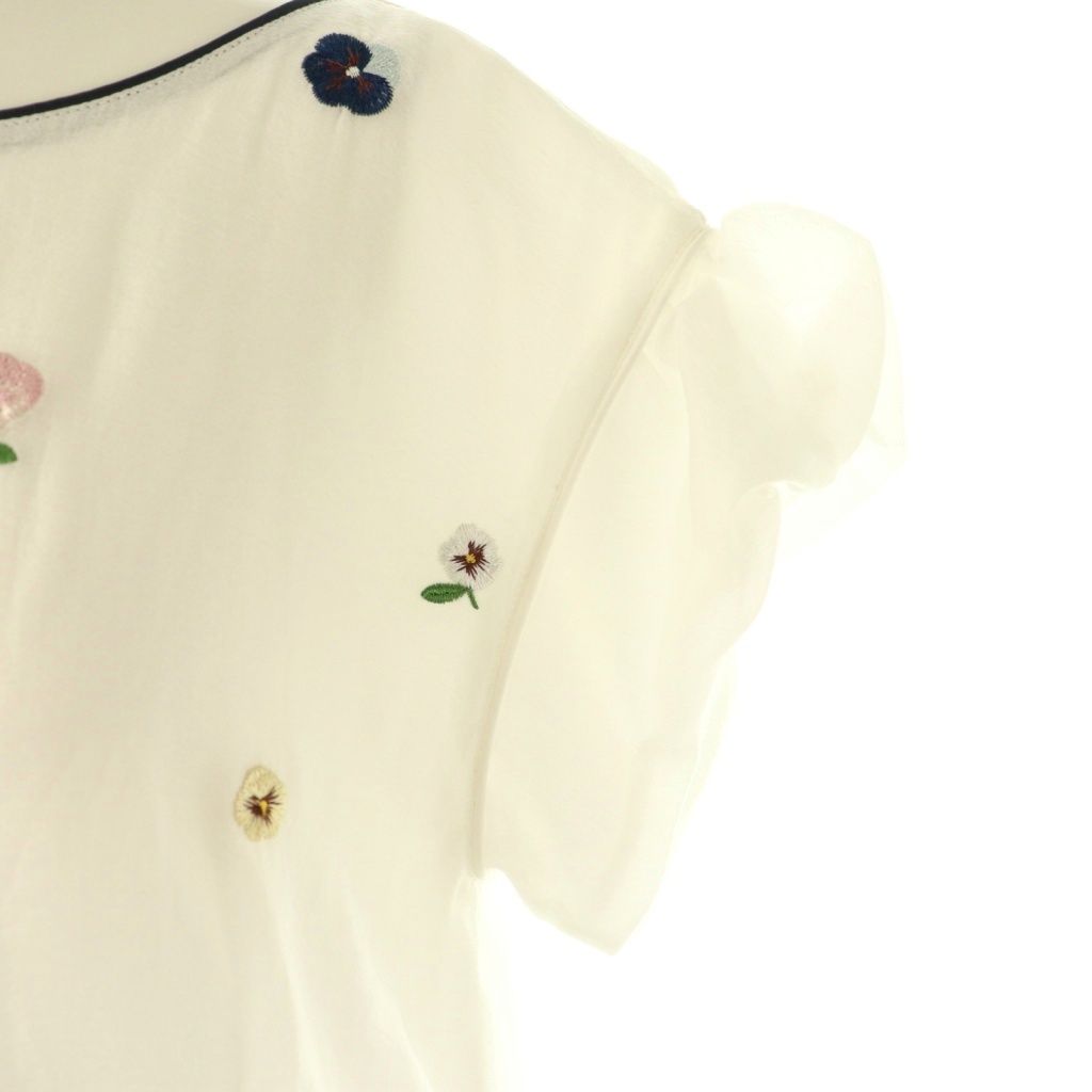  チェスティ Chesty 25 SS パンジーエアリーワンピース ミモレ ロング ノースリーブ 1 白 ホワイト AT OS 長袖 七分袖 その他