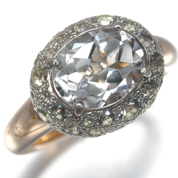 ポメラート リング ホワイトトパーズ タブー 11.5号 K 18 PG シルバー 925 179899