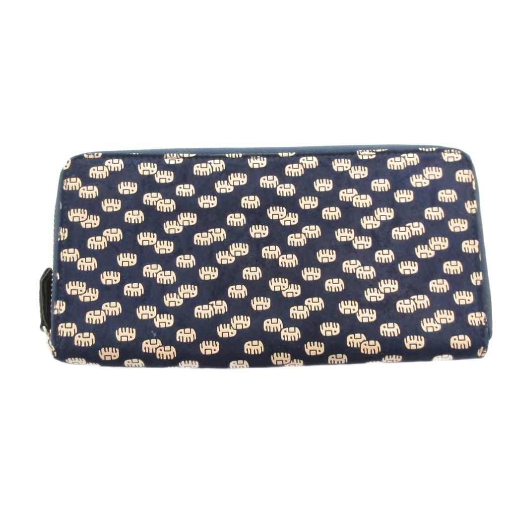 印傳屋 INDEN‐YA INDENYA 長財布 ウォレット レザー 鹿革 白漆 紺