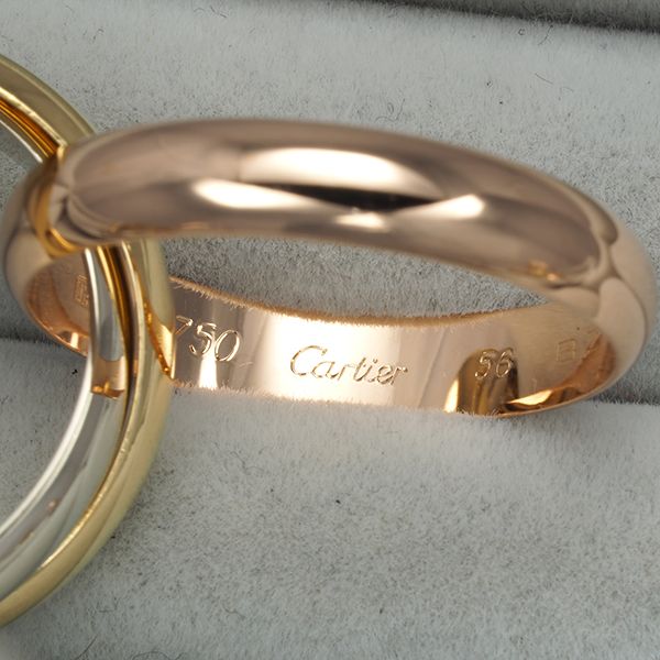 カルティエ トリニティリング スリーカラー 56号 K18YG/WG/PG #179696