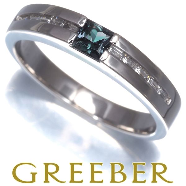 ジェムケリー リング アレキサンドライト 0.222ct ダイヤ ダイヤモンド 0.15ct 14号 Pt900 鑑別書 178497