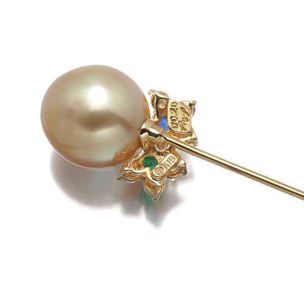 395【ミキモト】シルバー パール ブローチ ハート 箱付き 395