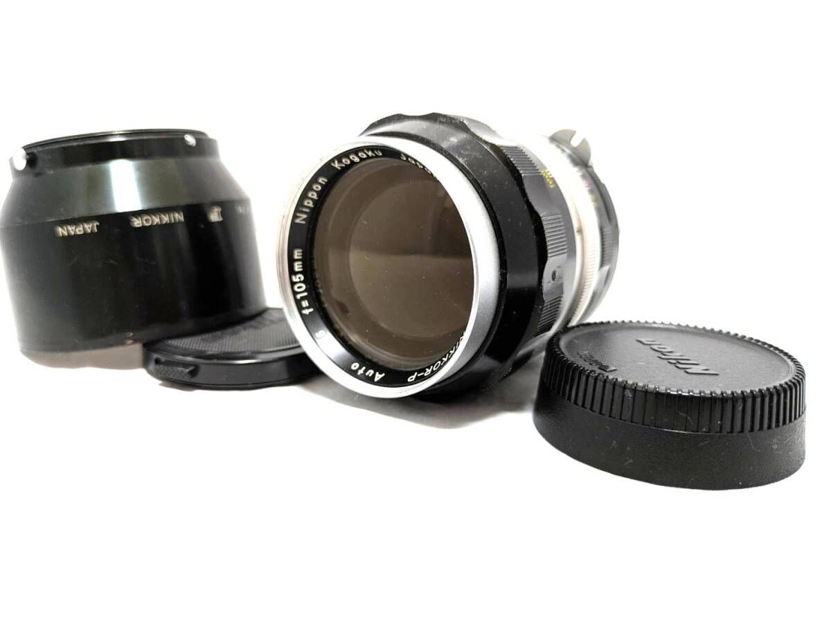 動作良好 外観 光学 フード付 ニコン NIKON NIKKOR P AUTO 105 mm F 2 5