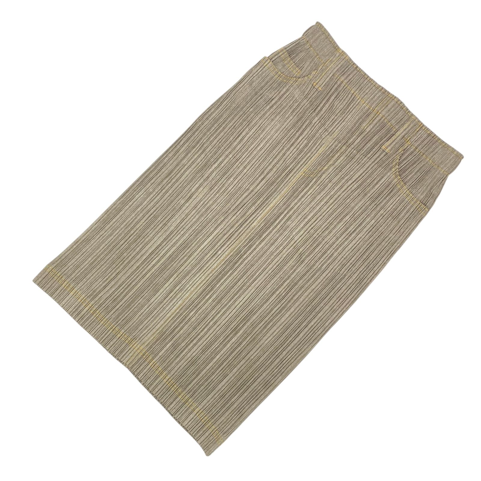 ISSEY MIYAKE イッセイミヤケ PLEATS PLEASE プリーツプリーズ スカート デニムデザイン ブラワン