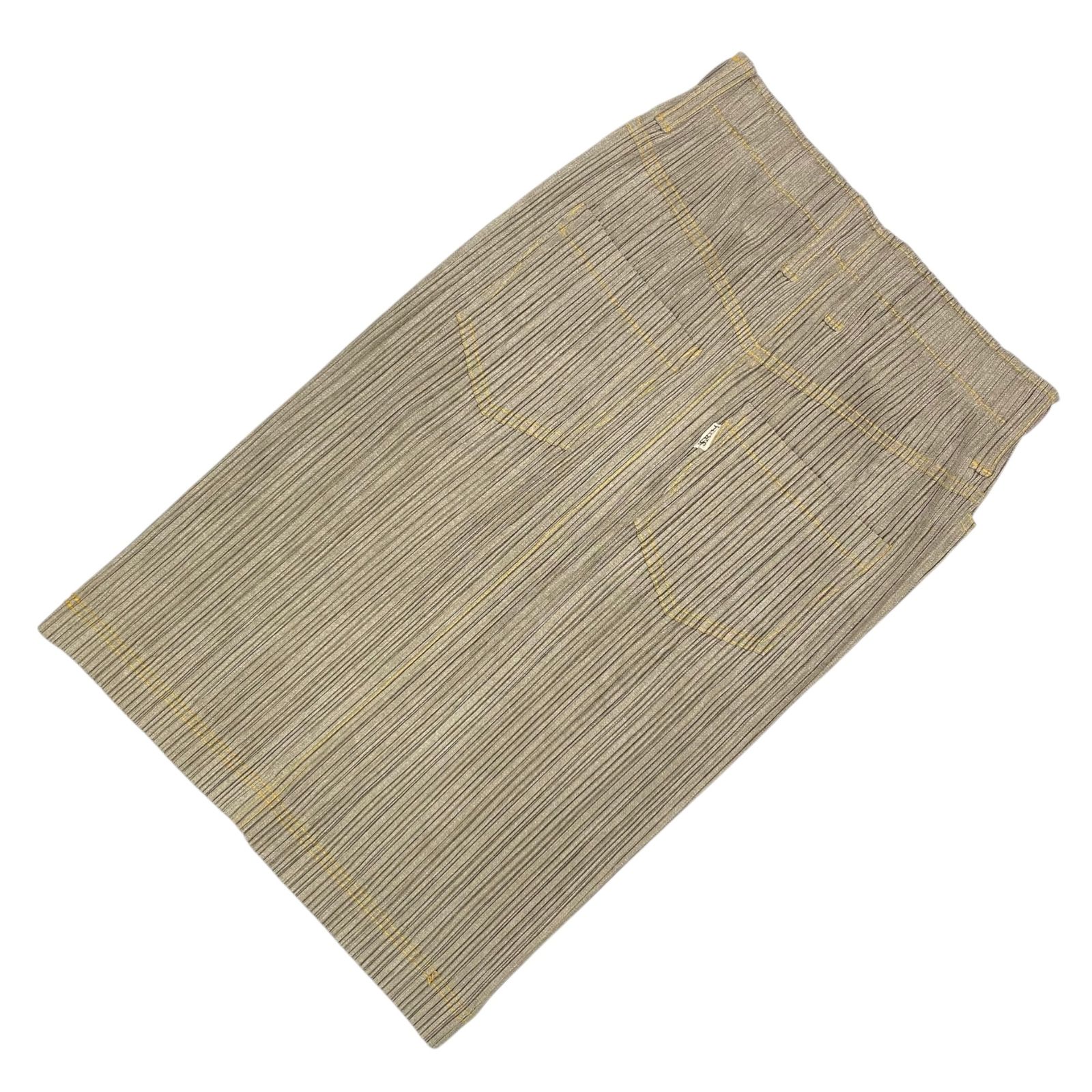 ISSEY MIYAKE イッセイミヤケ PLEATS PLEASE プリーツプリーズ スカート デニムデザイン ブラワン