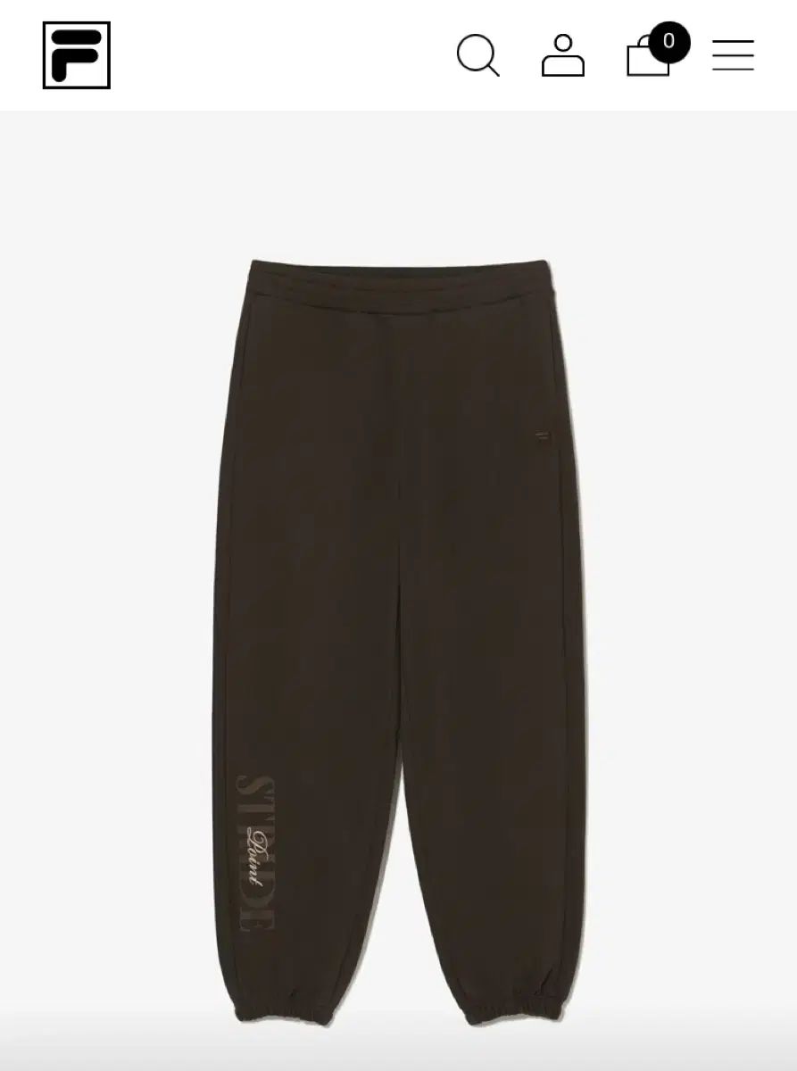 FILA レタリング ジョガー パンツ ブラウン