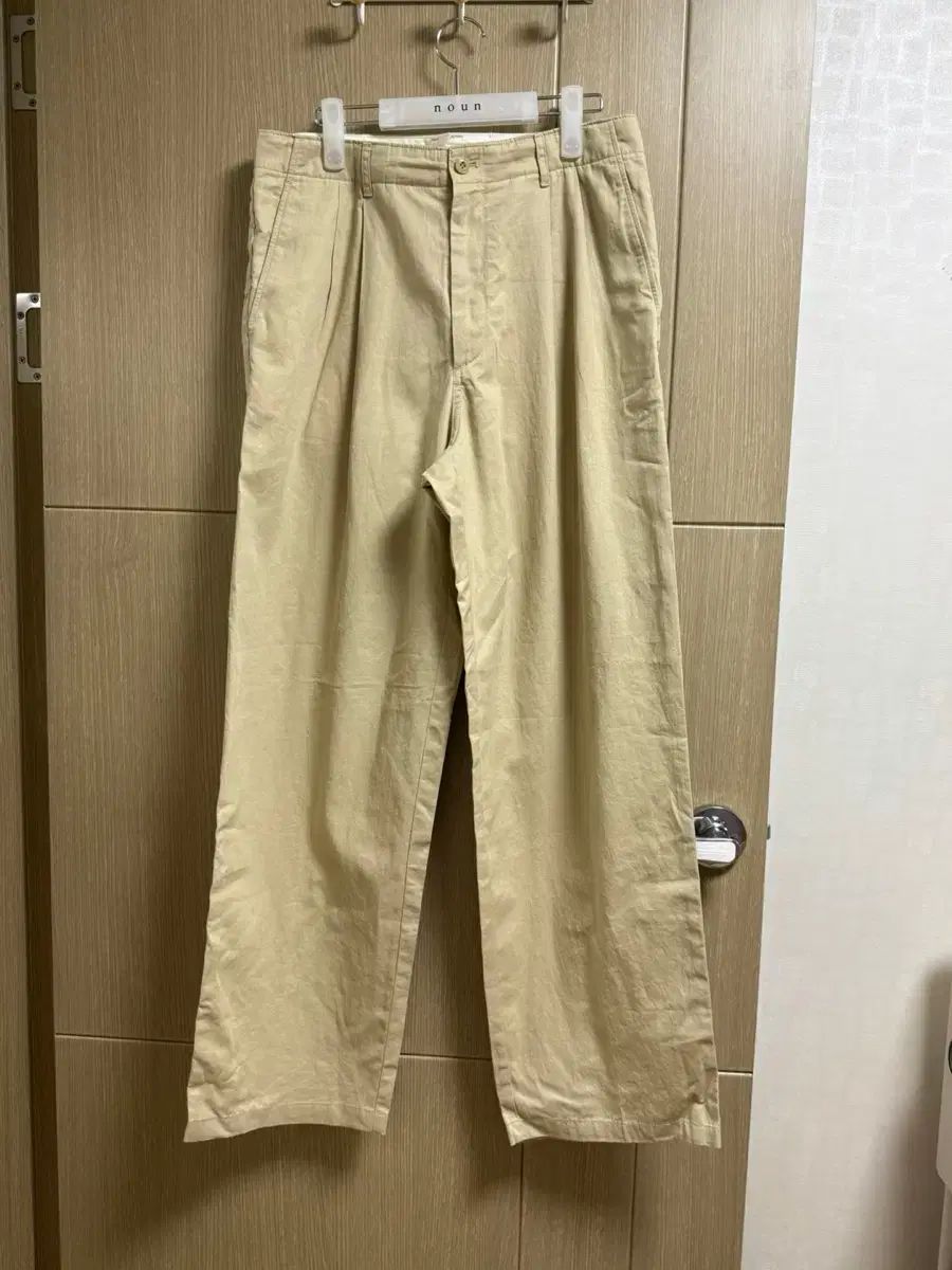 ポッタリー コットン リネン トゥ プリーツ ワイド パンツ