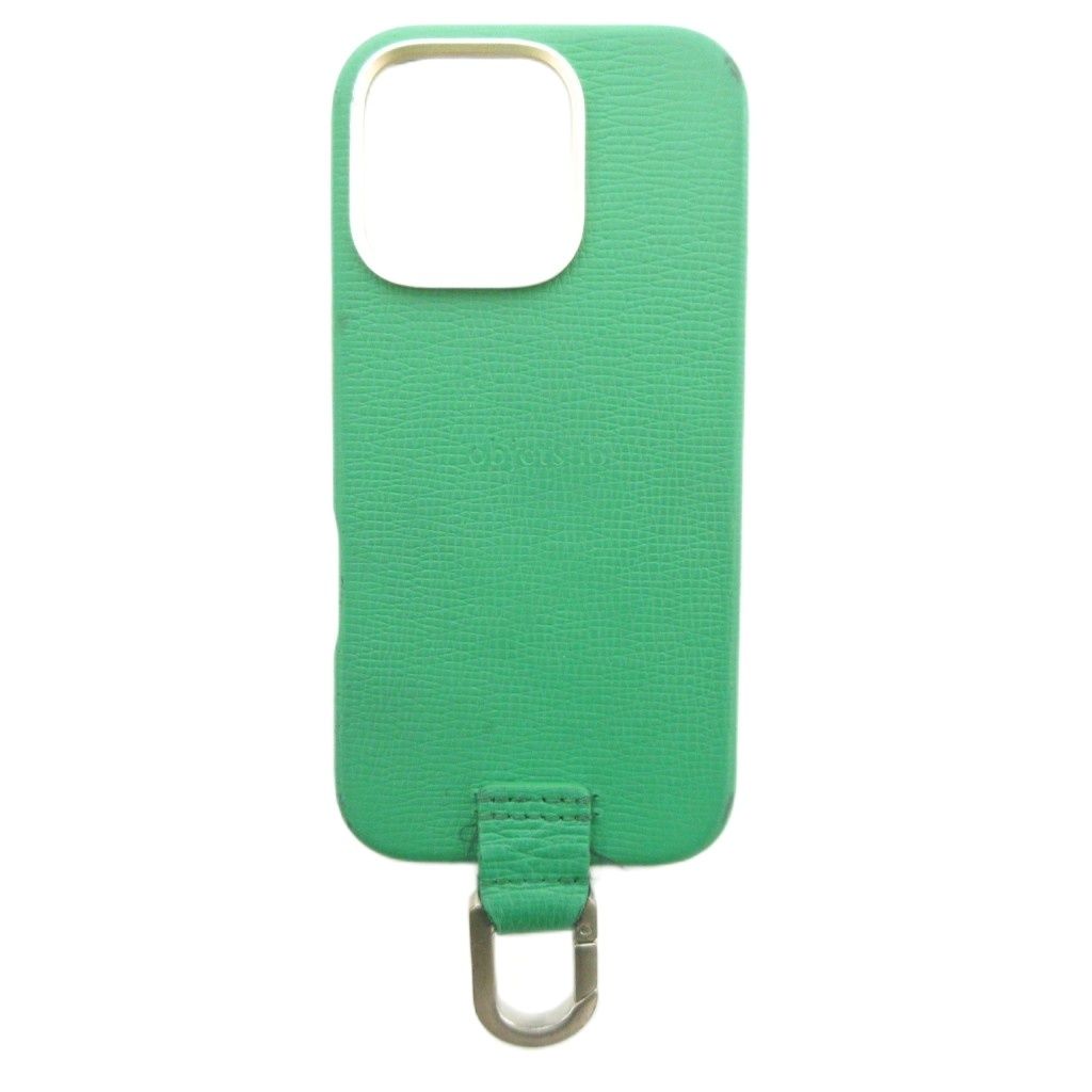 オブジェクツアイオー objcts io スマホケース iphoneケース ミニポーチ ショルダーストラップ レザー 緑 グリーン AE GY 30 AA
