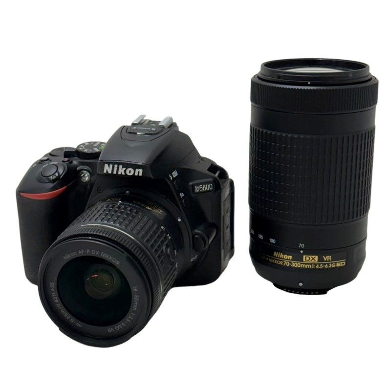 ニコン Nikon デジタル一眼レフカメラ D 5600 ダブルズームキット 18 55 mm f 3 5 6 G 70 300 4 ED VR ブラック