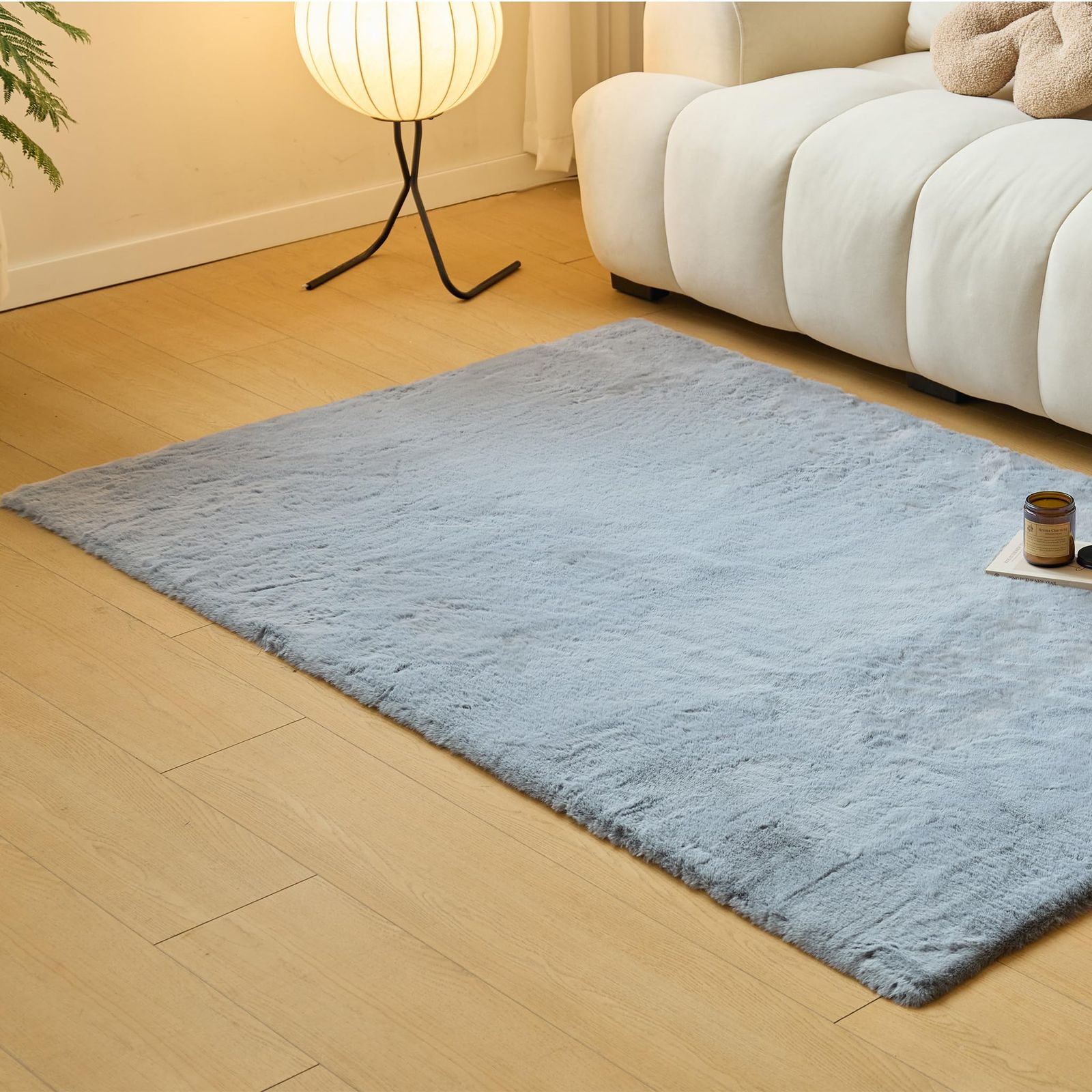 北欧風 カーペット グレー ラグ 120 180 cm 約1畳 無地 モダン ふわふわ なめらか ラグマット リビング ベッドルーム 子供部屋 フローリング対応 裏面スエード調 滑り止め シリコンドット 厚手 絨毯 フロアマット 並行輸入品