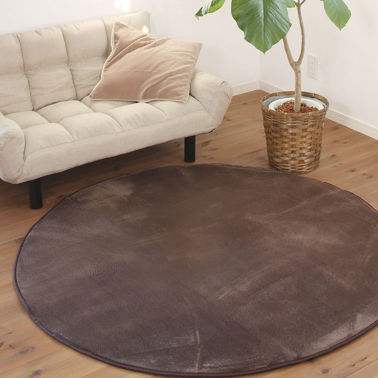 布 ズ 低反発ラグマット 円形 ブラウン 200 cm A 714- -BR