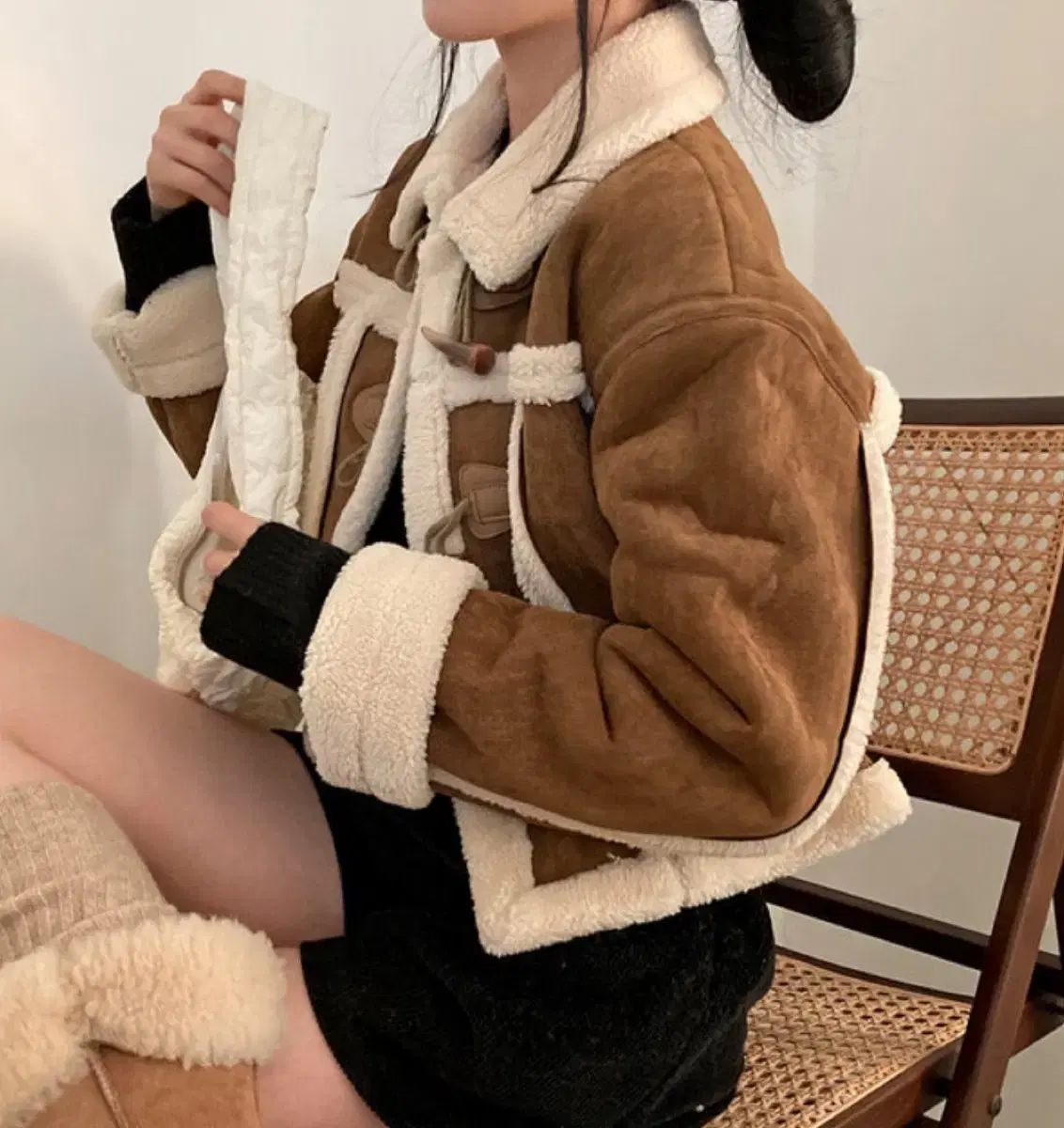 スウェード シープスキン クロップド ムートン