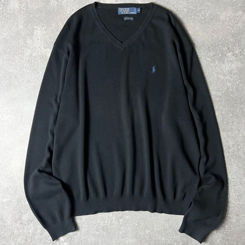 公式売上 90s POLO RALPH LAUREN Vネック ピマ コットン ニット