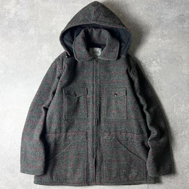 90s USA製 JOHNSON WOOLEN MILLS 中綿 ライナー チェック ウール 